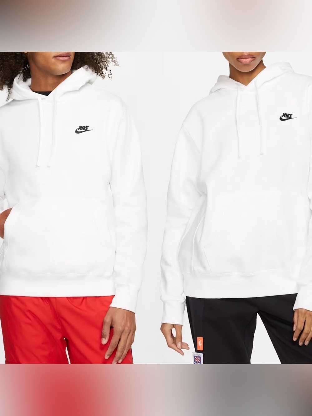 Nike Sportswear Club Fleece Pullover Hoodie Size M White BV4095-569